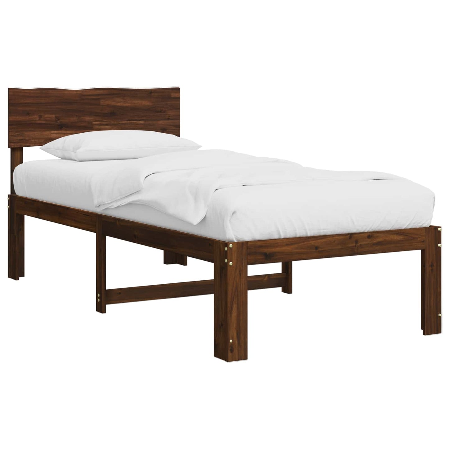 vidaXL Μονό Κρεβάτι με Κεφαλάρι ROSTOCK Σκούρο Καφέ 100 x 200 cm