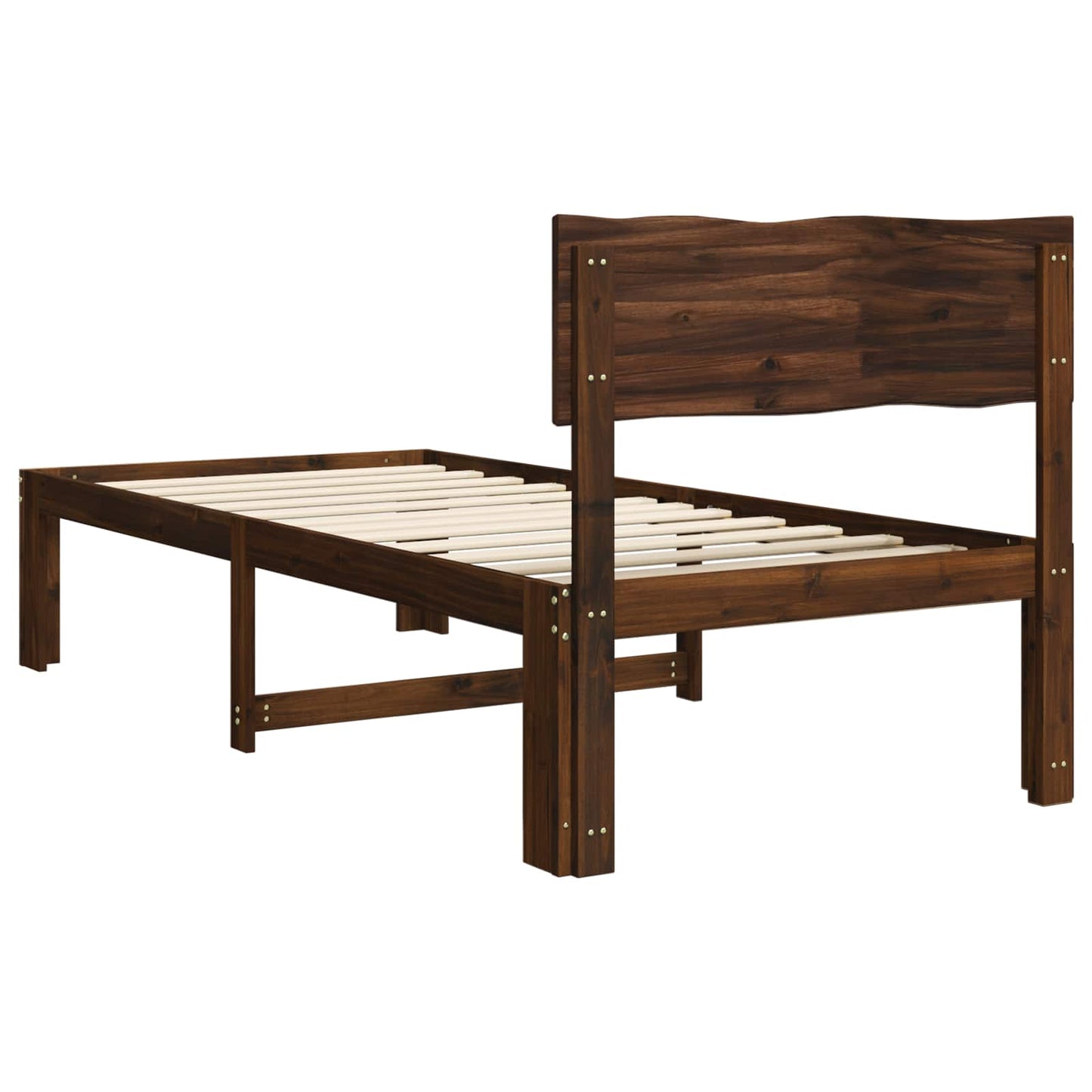 vidaXL Μονό Κρεβάτι με Κεφαλάρι ROSTOCK Σκούρο Καφέ 100 x 200 cm