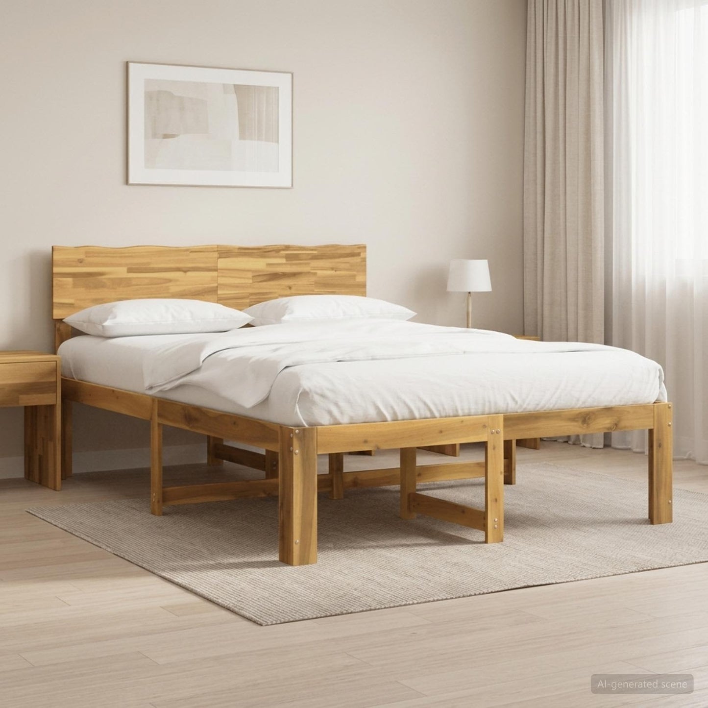 vidaXL Διπλό Κρεβάτι με Κεφαλάρι ROSTOCK Λευκό 140 x 200 cm