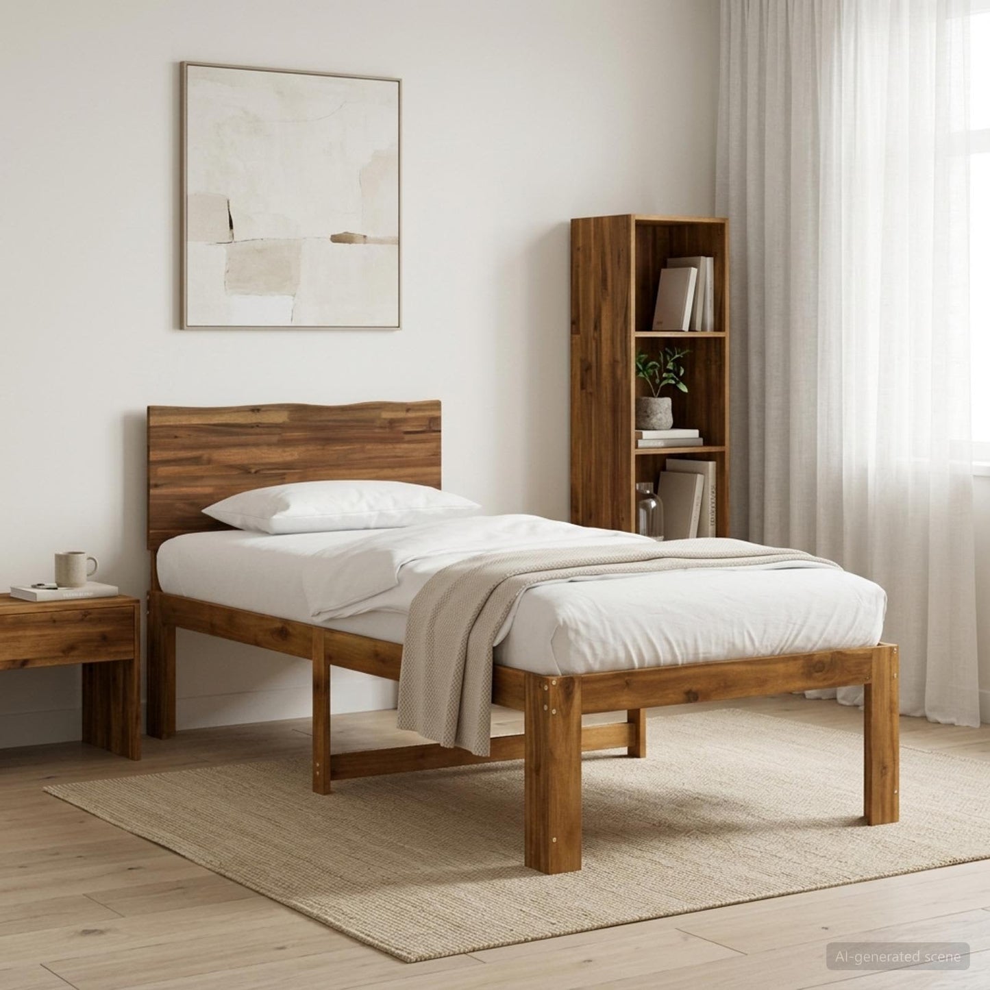 vidaXL Μονό Κρεβάτι με Κεφαλάρι ROSTOCK Φυσικό 90 x 200 cm