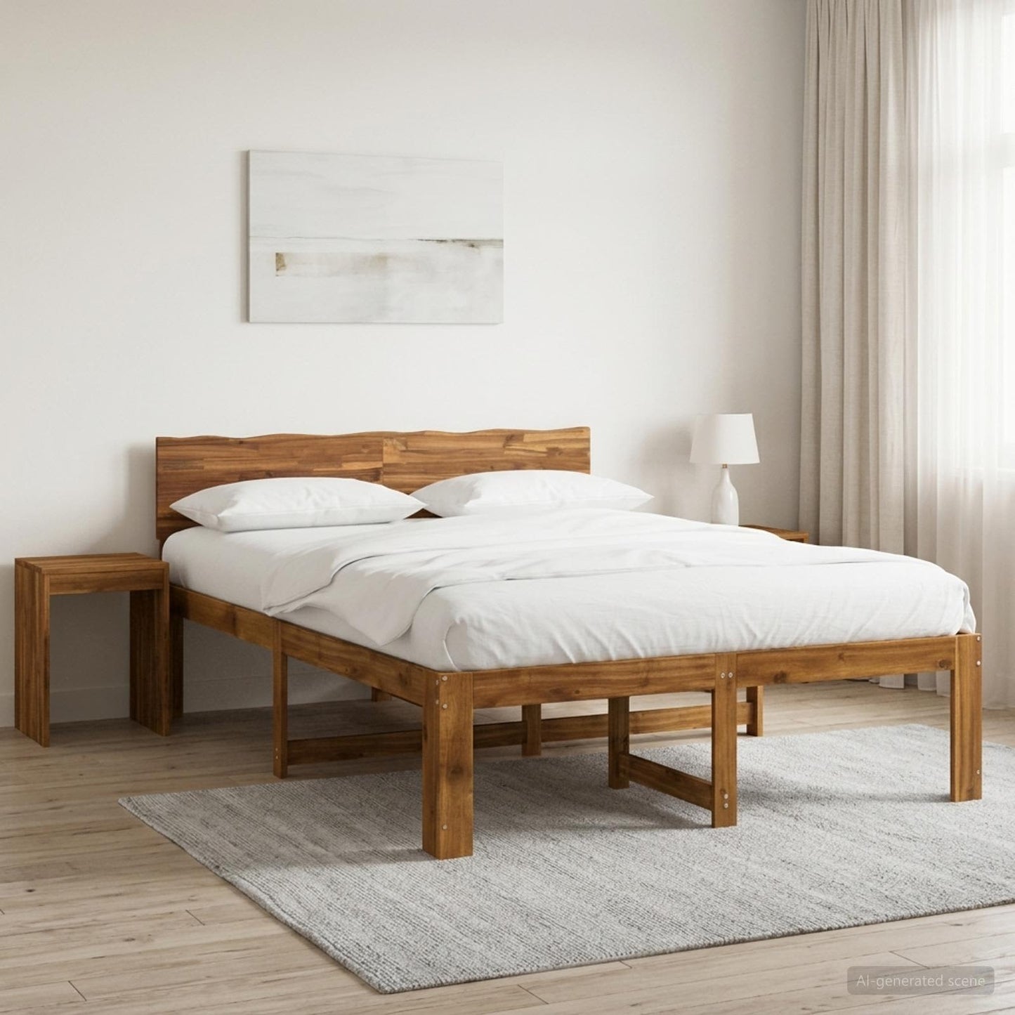 vidaXL Διπλό Κρεβάτι με Κεφαλάρι ROSTOCK Φυσικό 120 x 190 cm
