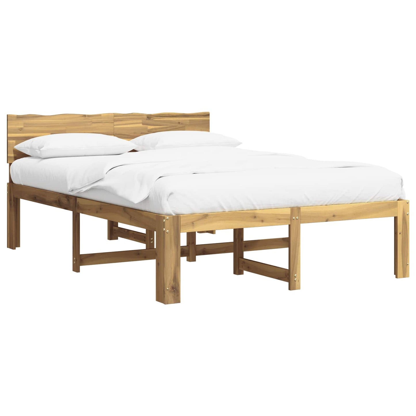 vidaXL Διπλό Κρεβάτι με Κεφαλάρι ROSTOCK Λευκό 135 x 190 cm