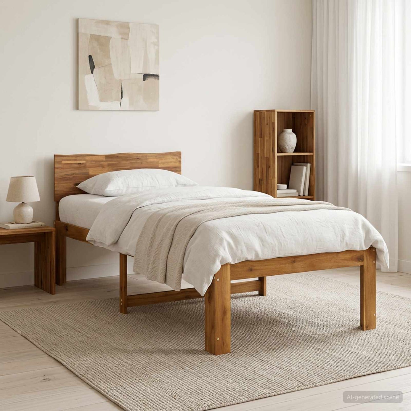 vidaXL Μονό Κρεβάτι με Κεφαλάρι ROSTOCK Φυσικό 90 x 200 cm