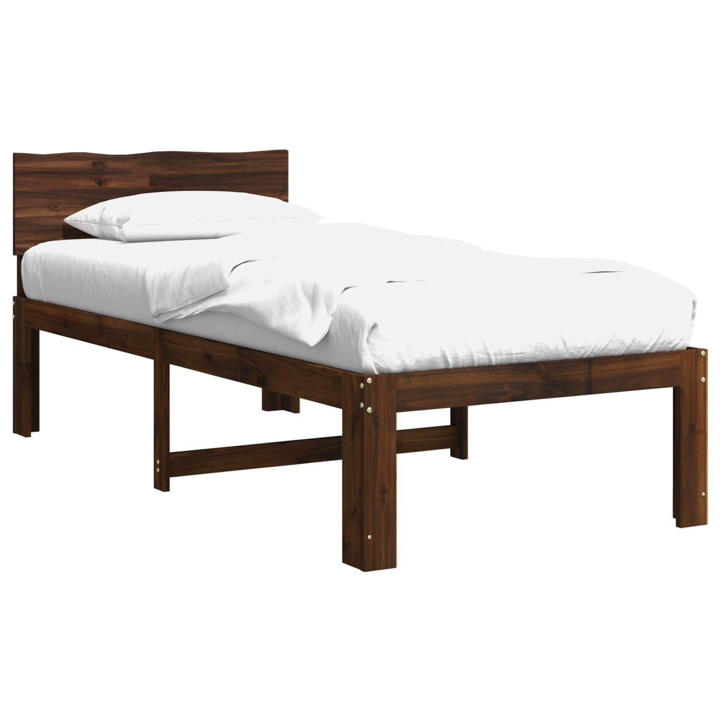 vidaXL Μονό Κρεβάτι με Κεφαλάρι ROSTOCK Σκούρο Καφέ 100 x 200 cm