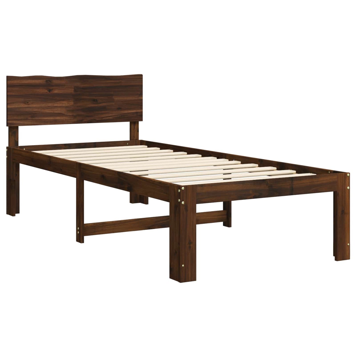 vidaXL Μονό Κρεβάτι με Κεφαλάρι ROSTOCK Σκούρο Καφέ 100 x 200 cm