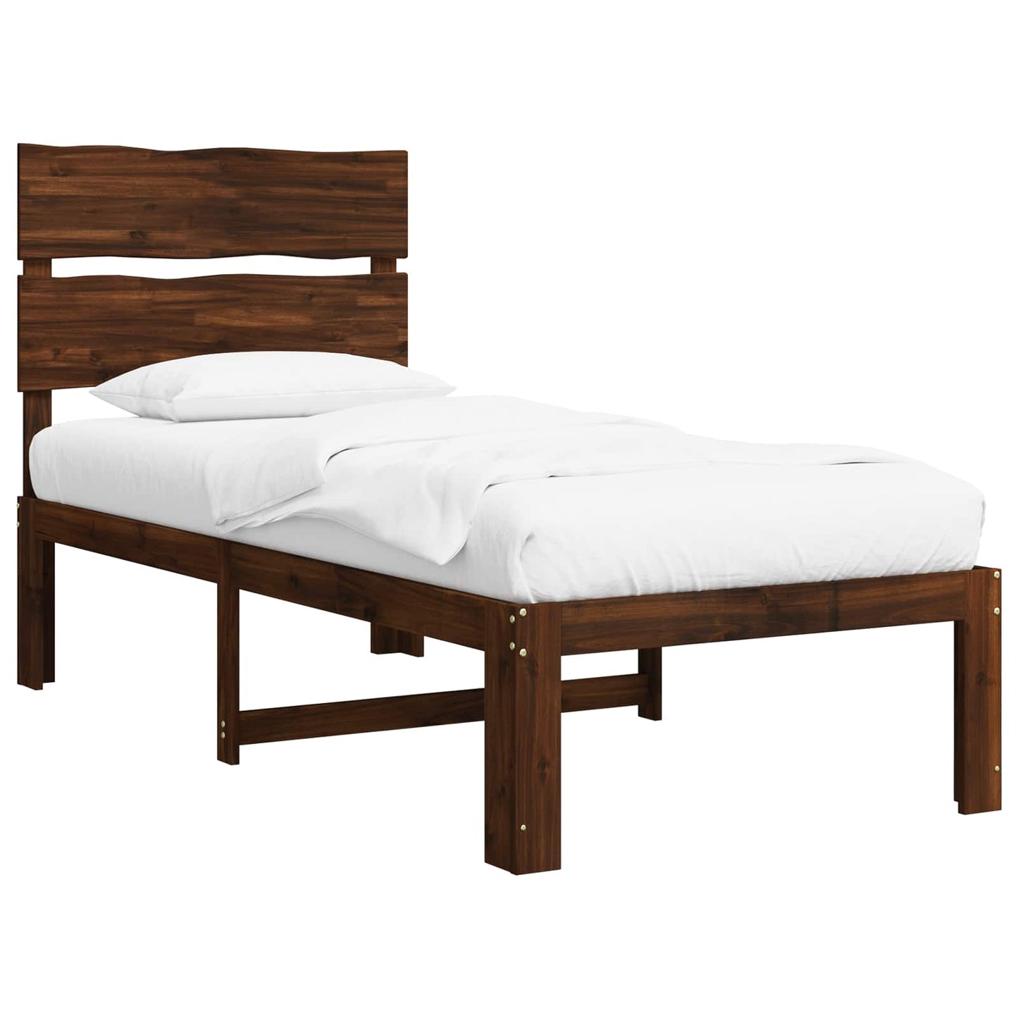 vidaXL Μονό Κρεβάτι με Κεφαλάρι ROSTOCK Σκούρο Καφέ 100 x 200 cm