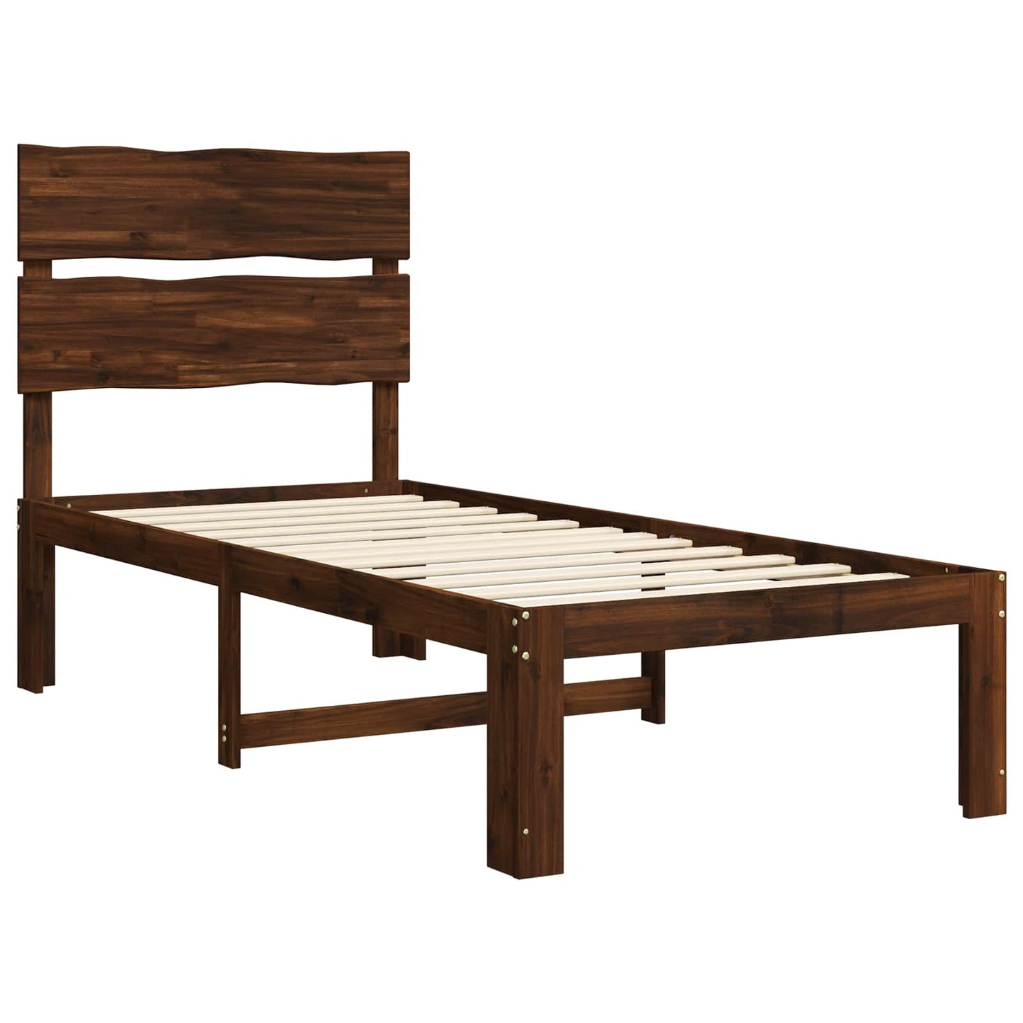 vidaXL Μονό Κρεβάτι με Κεφαλάρι ROSTOCK Σκούρο Καφέ 100 x 200 cm