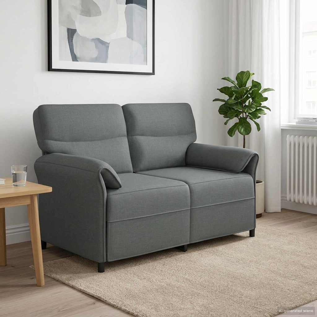 vidaXL Καναπές 100% πολυέστερ μεταλλικό πλαίσιο MDF, Κόντρα πλακέ