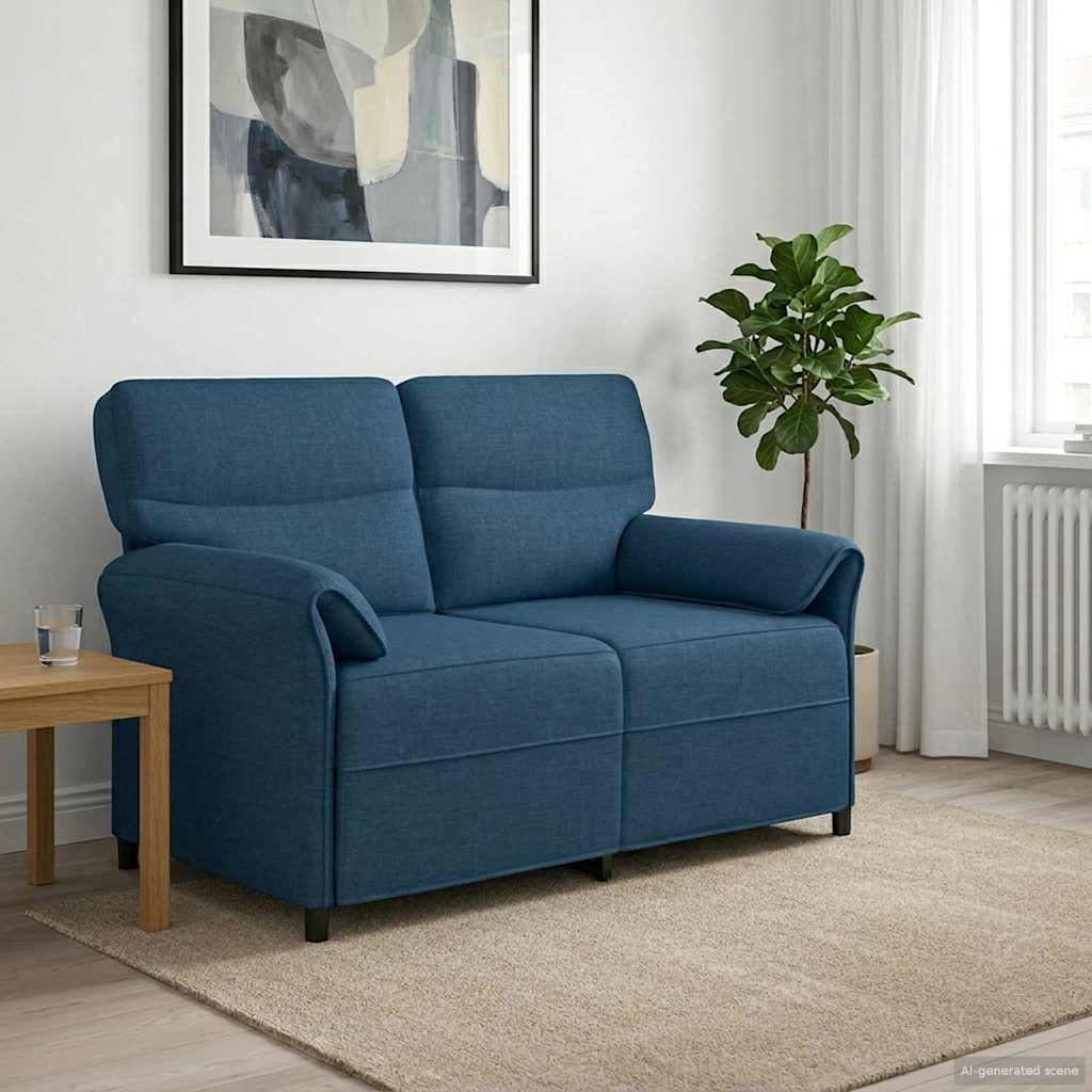 vidaXL Καναπές 100% πολυέστερ μεταλλικό πλαίσιο MDF, Κόντρα πλακέ