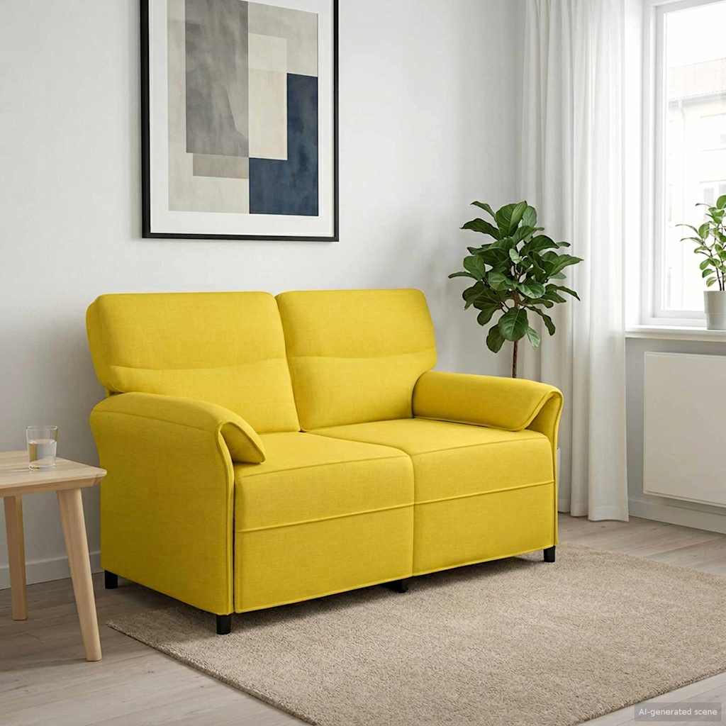 vidaXL Καναπές 100% πολυέστερ μεταλλικό πλαίσιο MDF, Κόντρα πλακέ