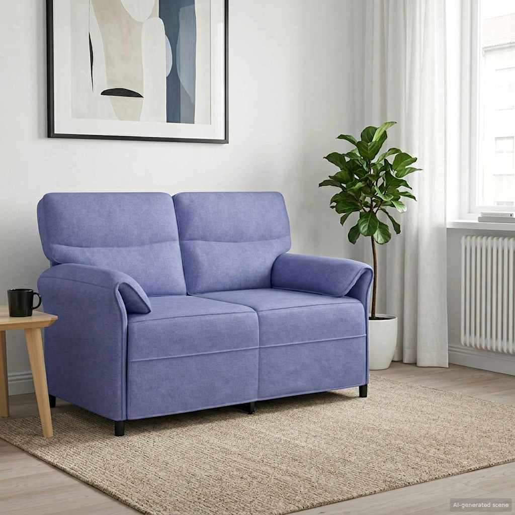 vidaXL Καναπές 100% πολυέστερ μεταλλικό πλαίσιο MDF, Κόντρα πλακέ