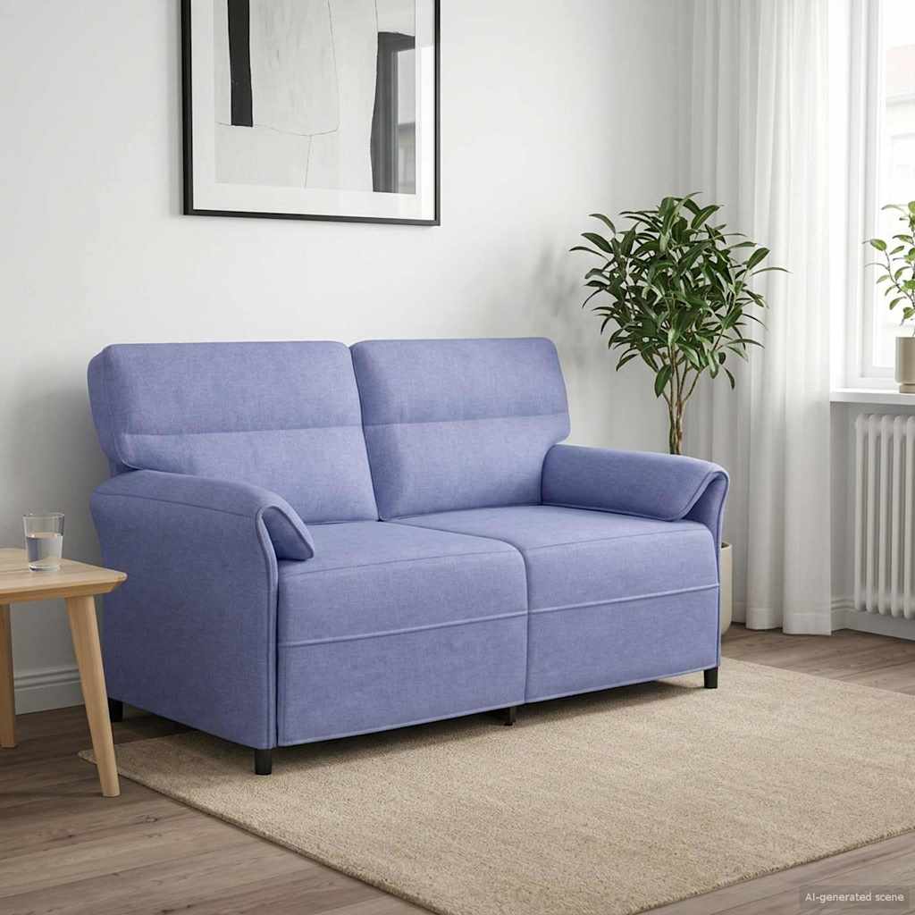 vidaXL Καναπές 100% πολυέστερ μεταλλικό πλαίσιο MDF, Κόντρα πλακέ