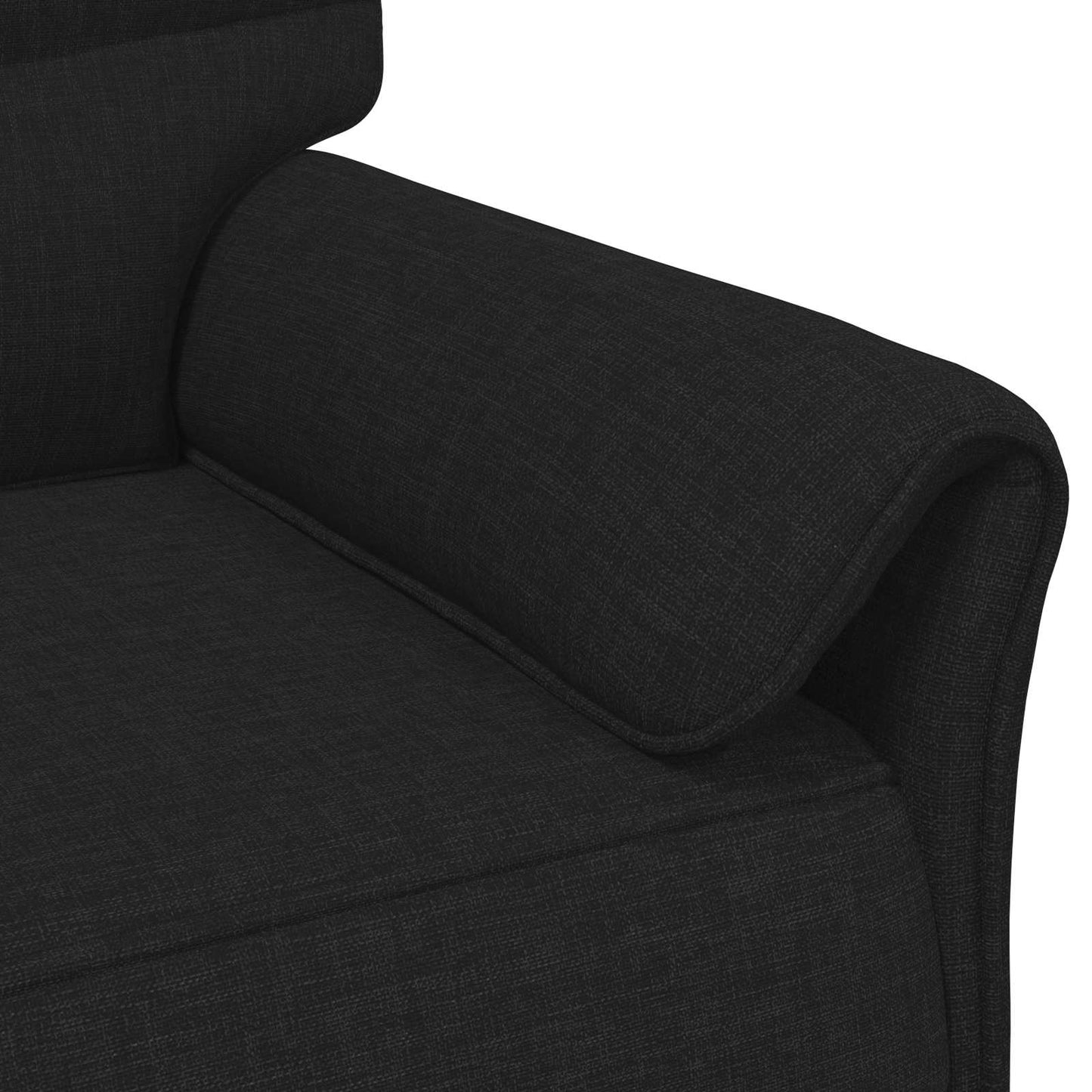 vidaXL 3-Θέσιος καναπές Μαύρο 198 x 83 x 95 εκ. Ύφασμα