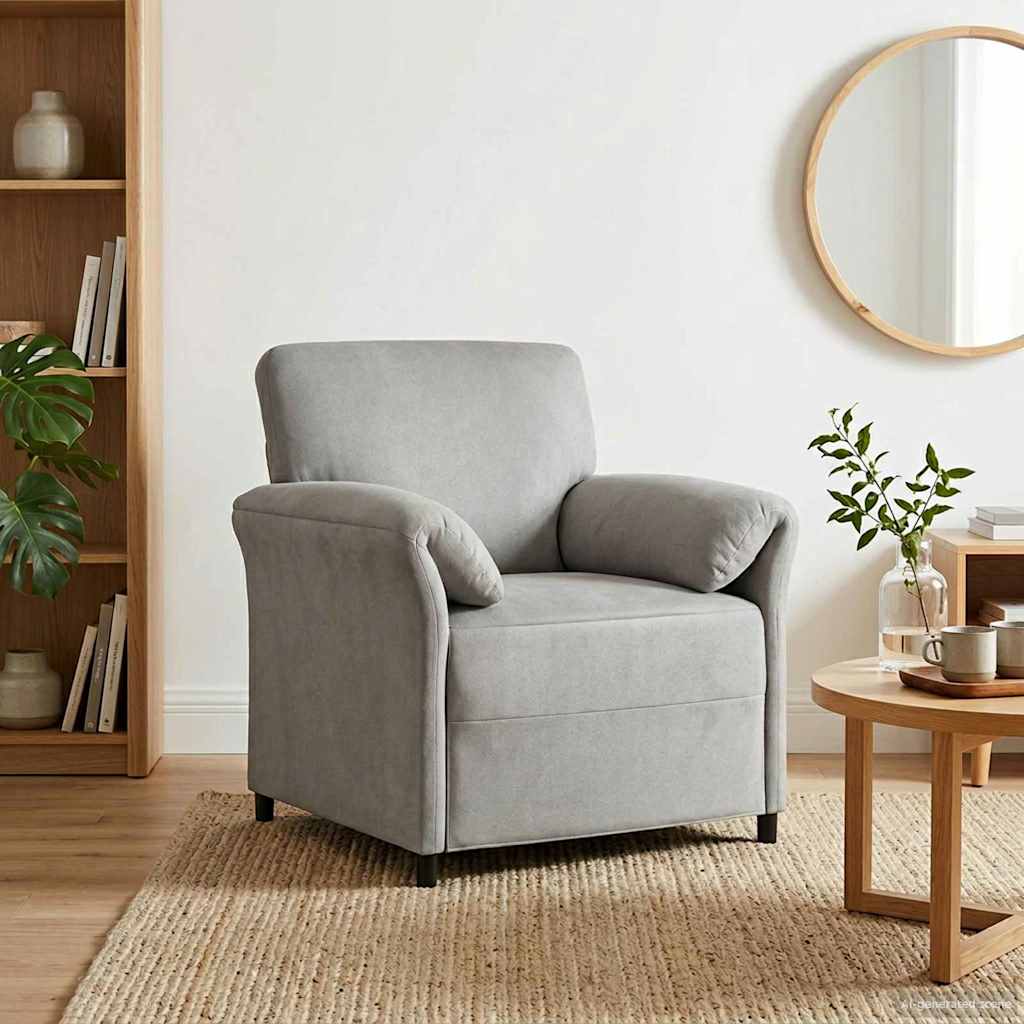 vidaXL Καναπές 1-θέσιος Ανοιχτό γκρι 88 x 83 x 95 εκ Βελούδο
