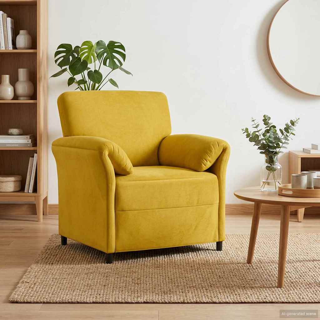 vidaXL Καναπές 1-θέσιος Κίτρινο 88 x 83 x 95 εκ Βελούδο