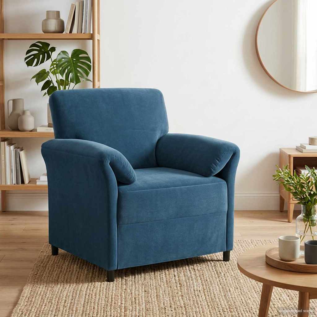 vidaXL Καναπές 1-θέσιος Μπλε 88 x 83 x 95 εκ Βελούδο