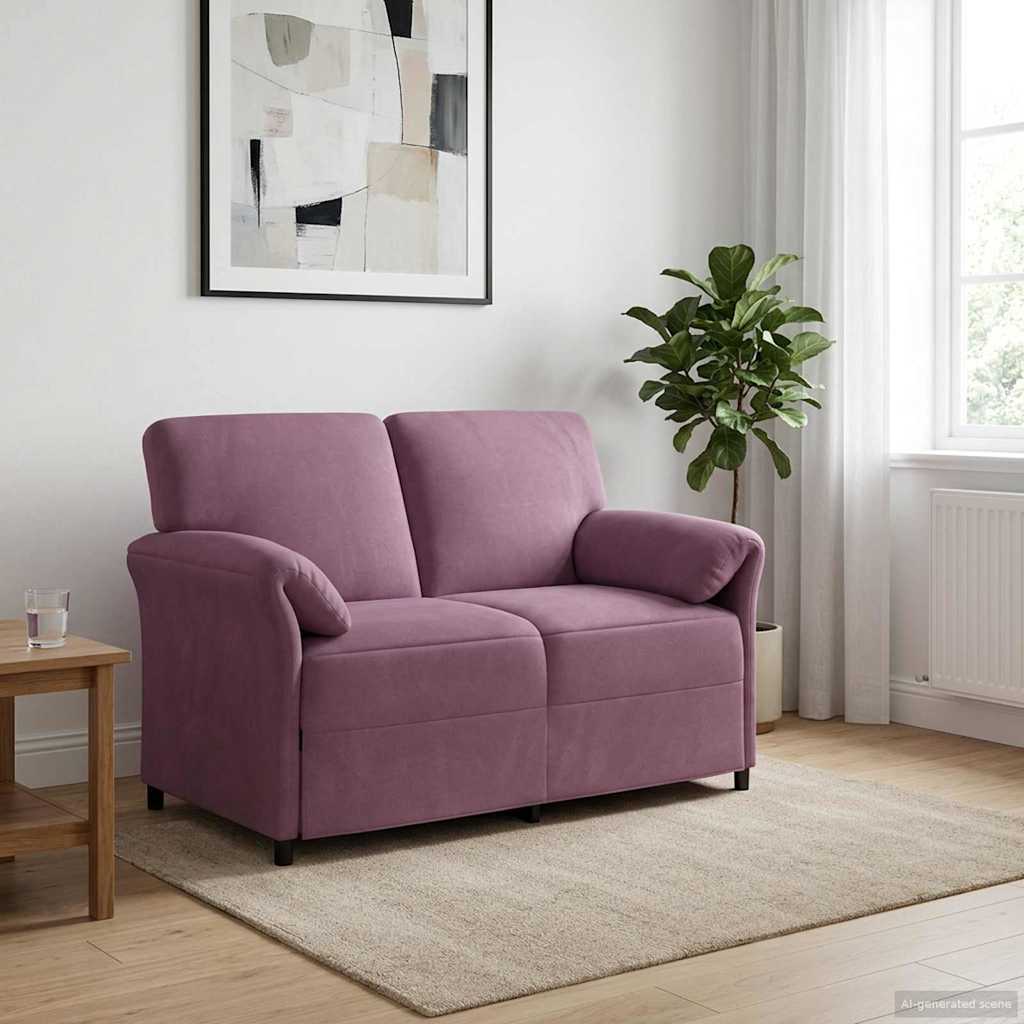 vidaXL Καναπές 2 ατόμων Μοβ 138 x 83 x 95 εκ Βελούδο