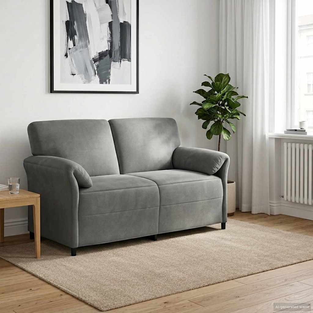 vidaXL Καναπές 2 ατόμων Σκούρο Γκρι 158 x 83 x 95 εκ Βελούδο