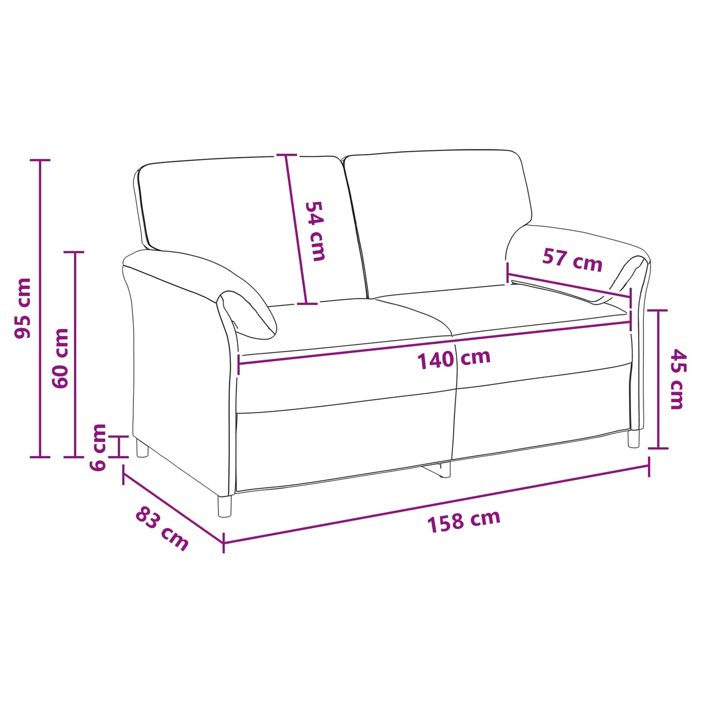 vidaXL Καναπές 2 ατόμων Σκούρο Πράσινο 158 x 83 x 95 εκ Βελούδο