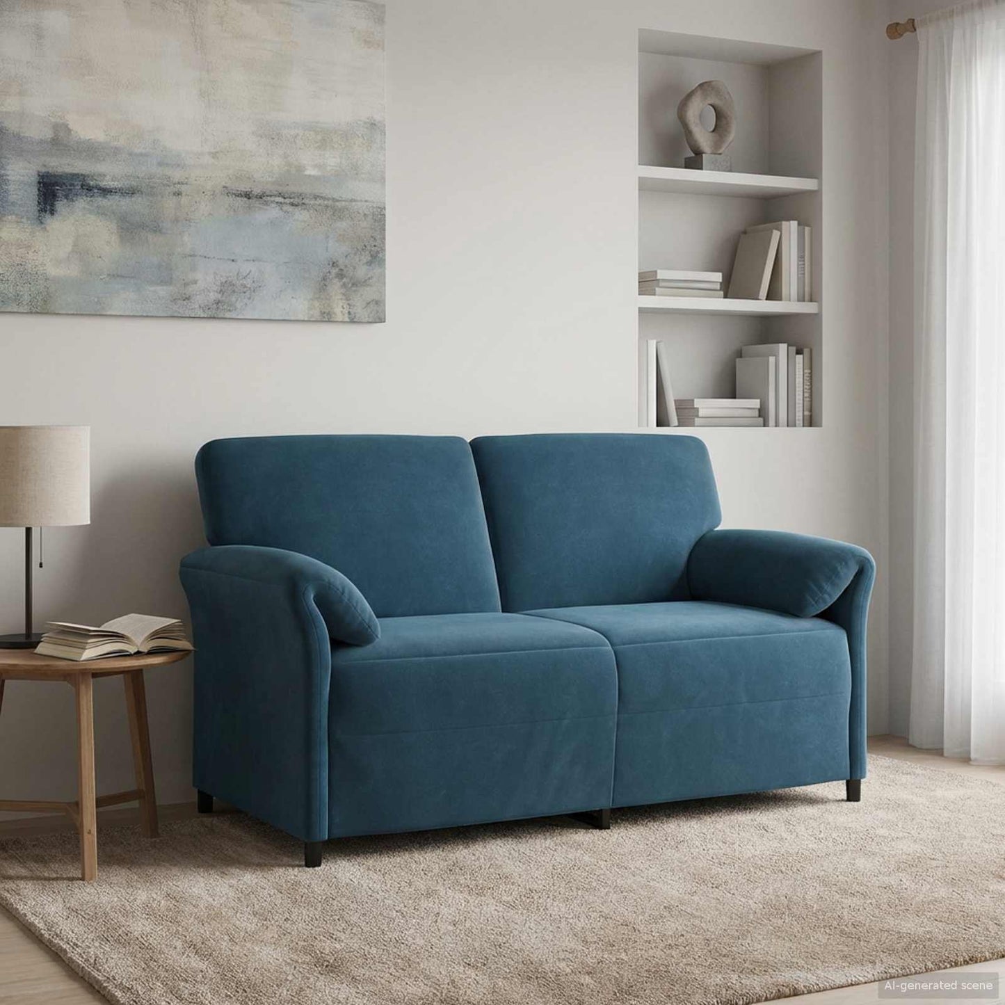vidaXL Καναπές 2 ατόμων Μπλε 158 x 83 x 95 εκ Βελούδο