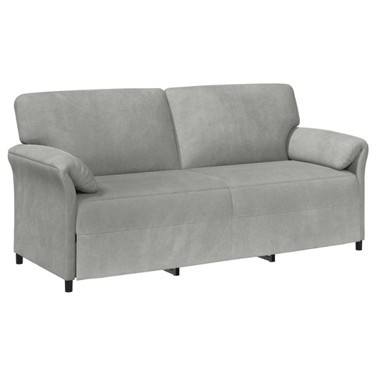 vidaXL 3-Θέσιος καναπές Ανοιχτό γκρι 198 x 83 x 95 εκ. Βελούδο
