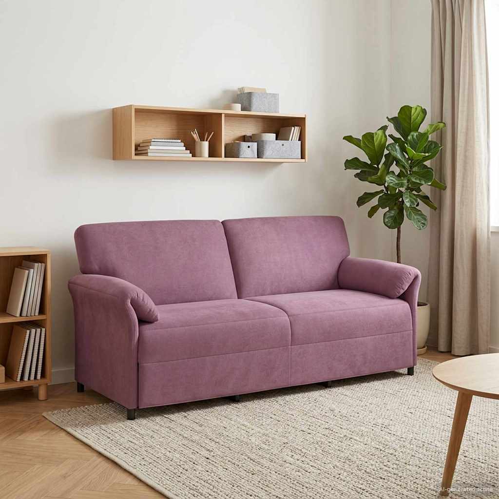 vidaXL 3-Θέσιος καναπές Μοβ 198 x 83 x 95 εκ. Βελούδο