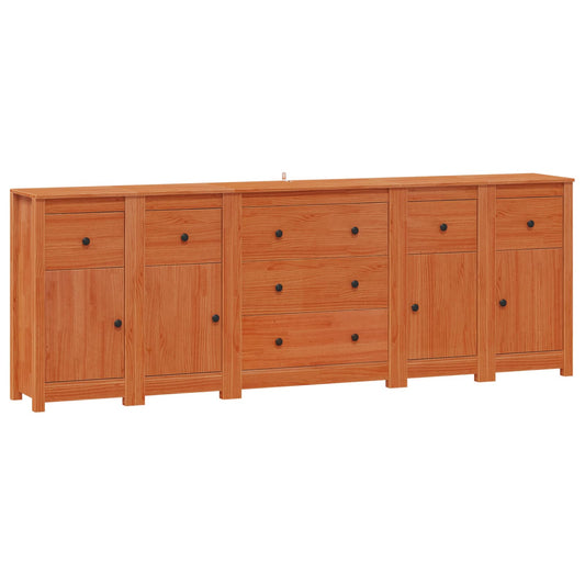 vidaXL Πλαϊνό γραφείο 5 τμχ. Κερωμένο Καφέ 226 x 35 x 80 εκ