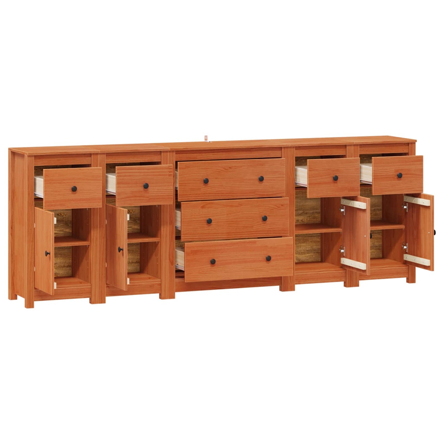 vidaXL Πλαϊνό γραφείο 5 τμχ. Κερωμένο Καφέ 226 x 35 x 80 εκ