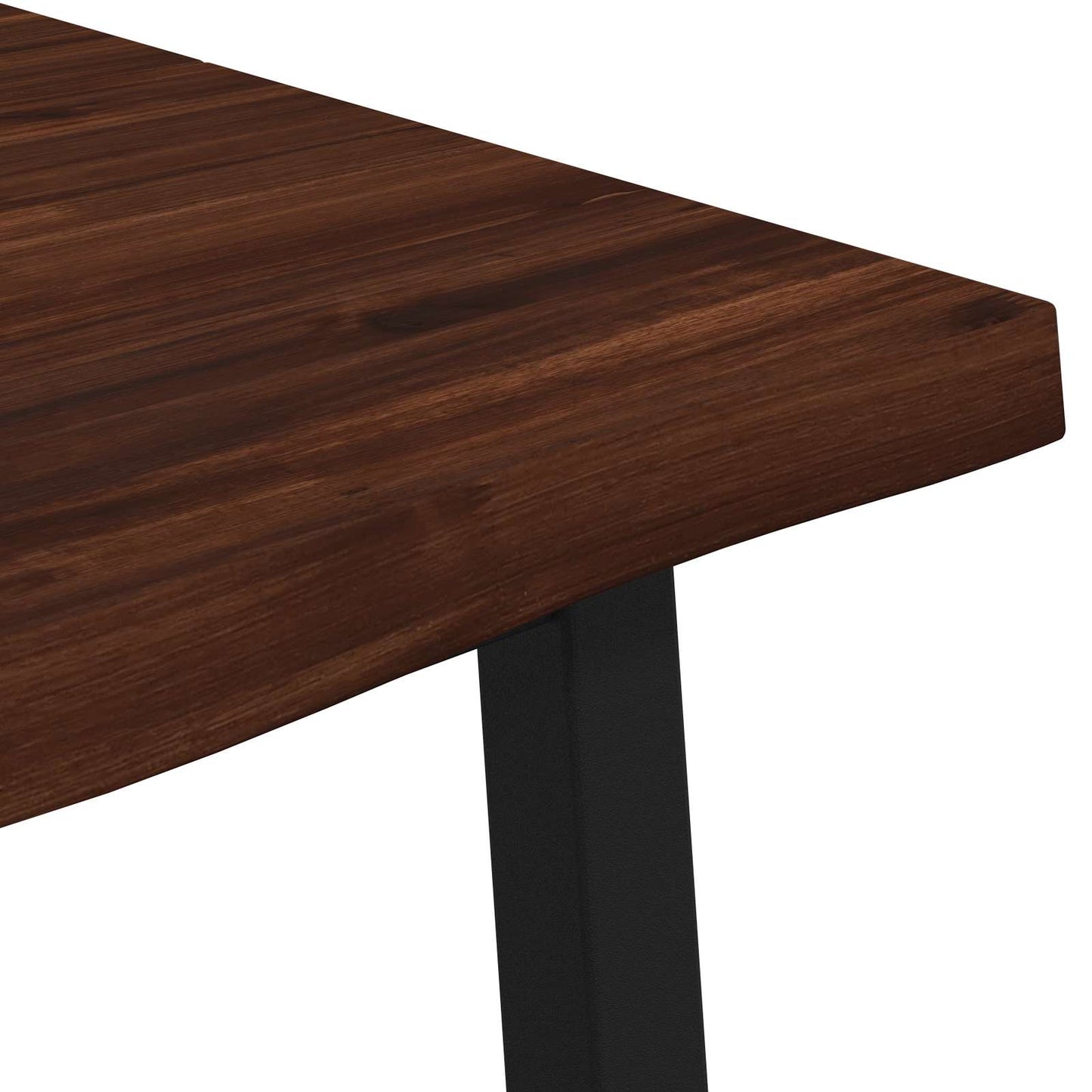 vidaXL Τραπέζι Φαγητού με Ζωντανό Χείλος 140 x 90 x 75 εκ. Σκούρο Καφέ