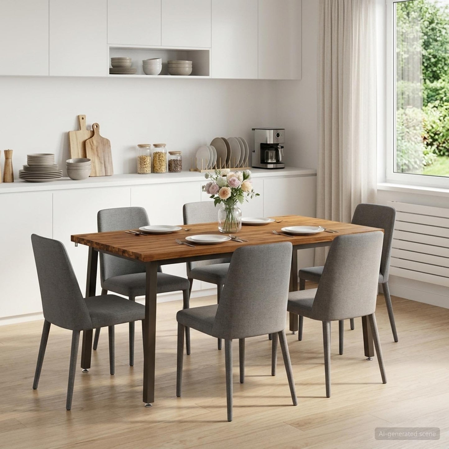 vidaXL Τετράγωνο Τραπέζι Φαγητού 160 x 80 x 75 cm Στερεό Ξύλο Ακακίας