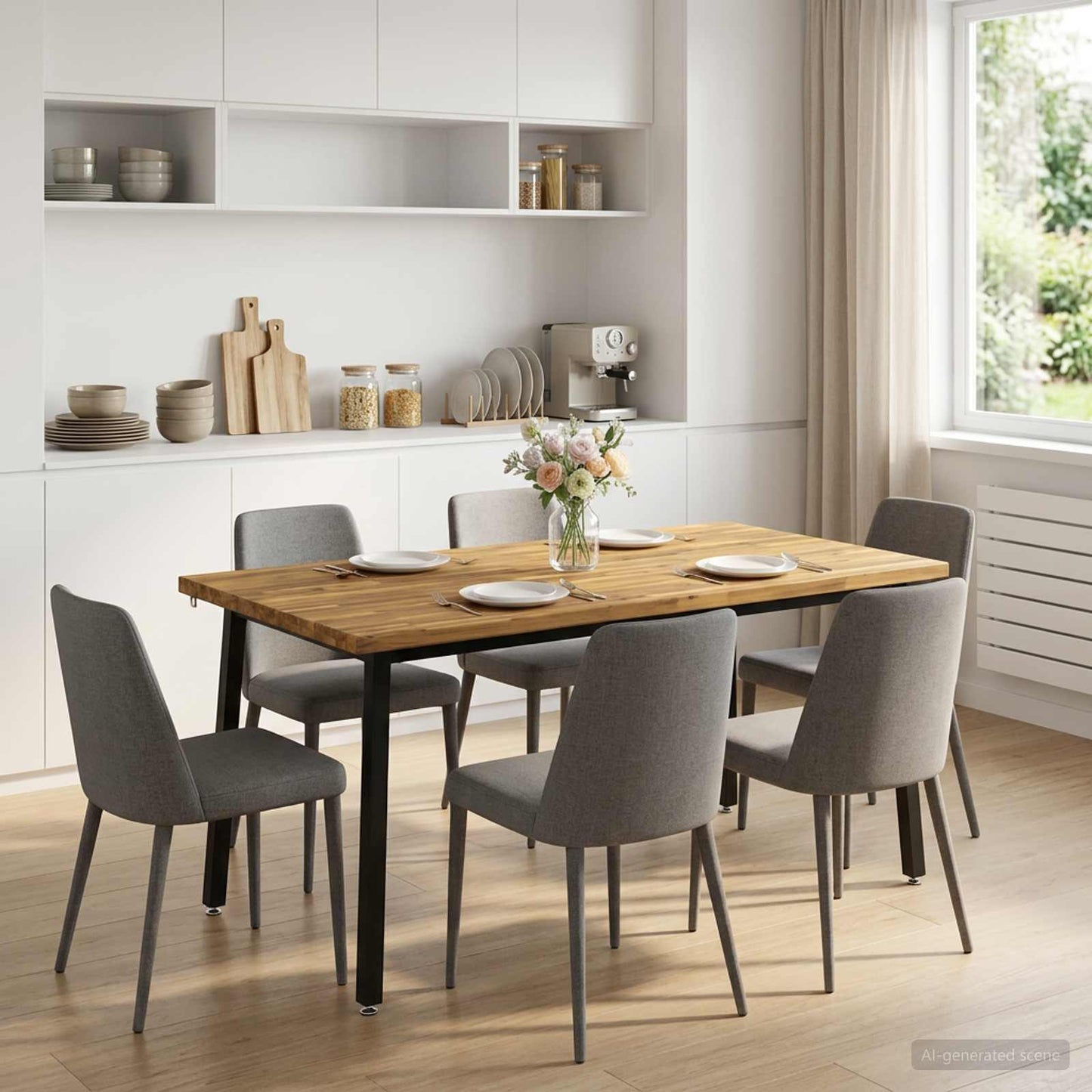 vidaXL Τετράγωνο Τραπέζι Φαγητού 160 x 70 x 75 εκ. Στερεό Ξύλο Ακακίας