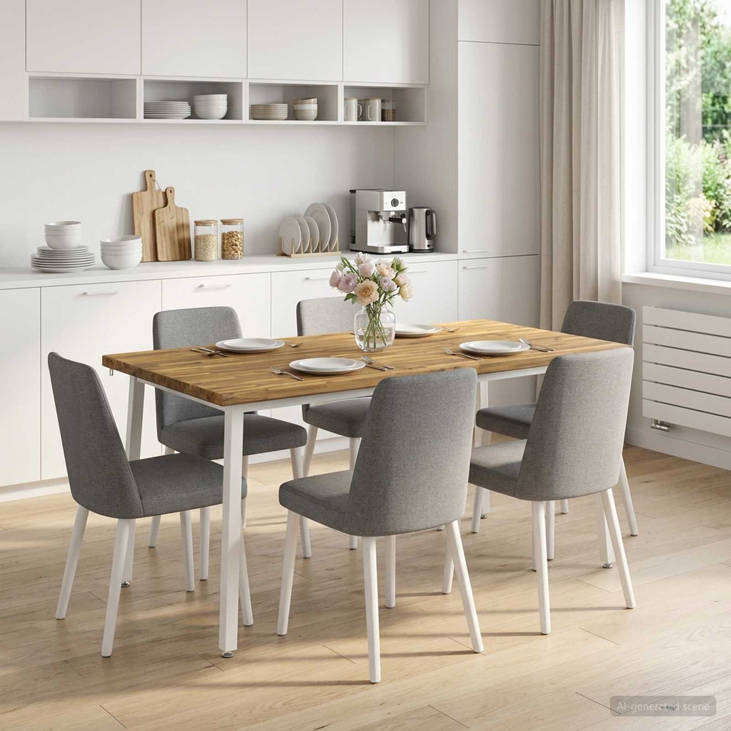 vidaXL Τετράγωνο Τραπέζι Φαγητού 160 x 80 x 75 cm Στερεό Ξύλο Ακακίας
