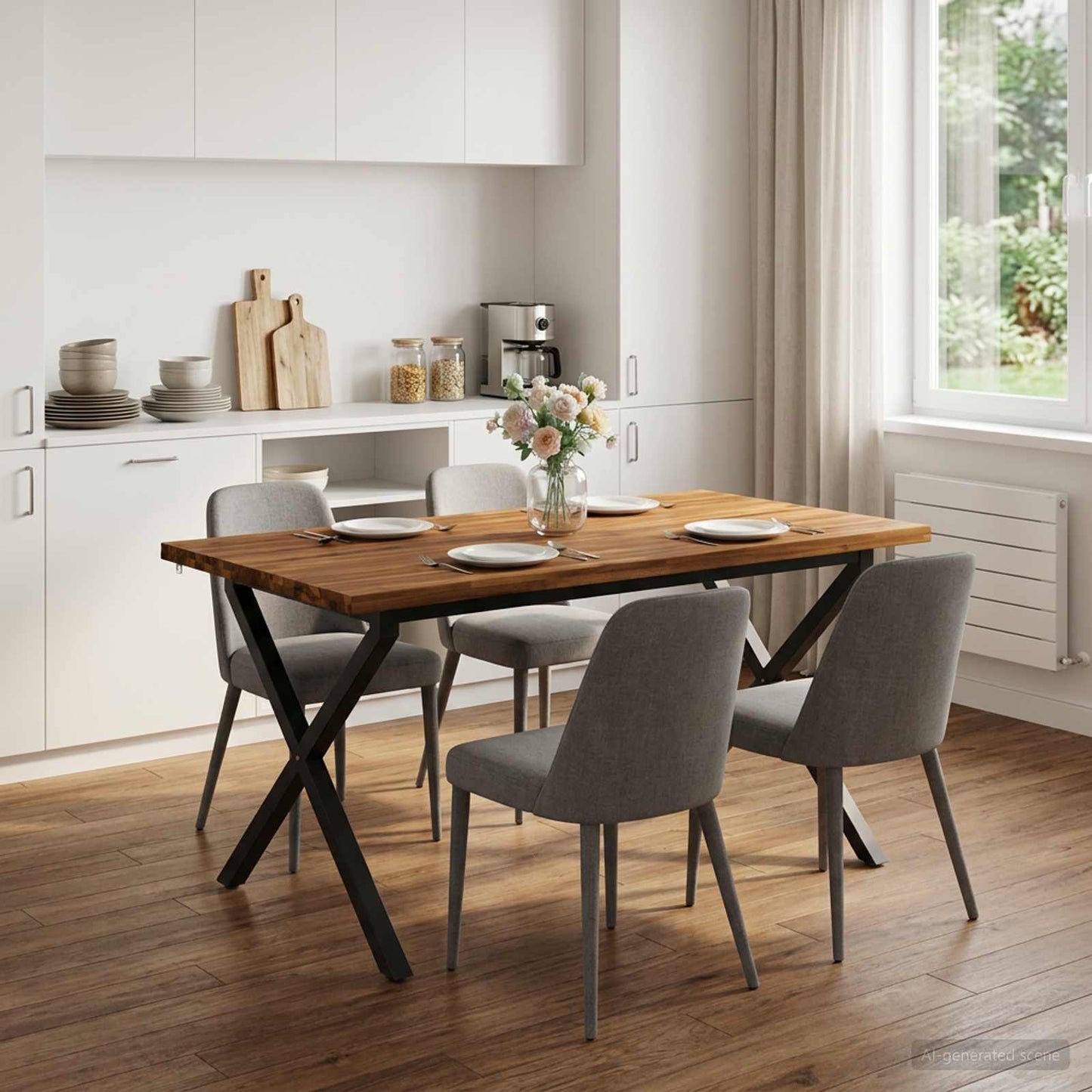 vidaXL Τραπέζι Φαγητού με Ζωντανό Χείλος 140 x 90 x 75 εκ.
