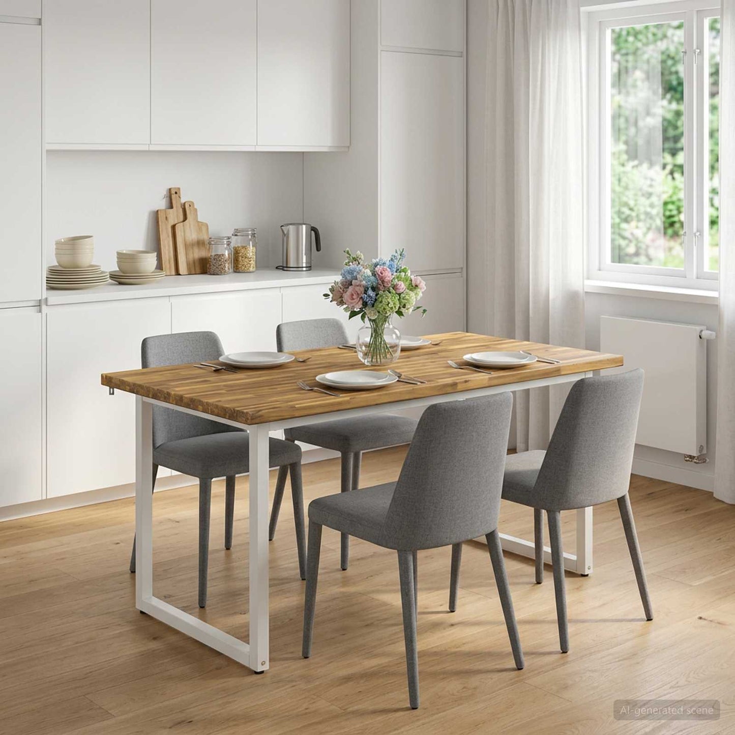 vidaXL Τετράγωνο Τραπέζι Φαγητού 160 x 70 x 75 εκ. Στερεό Ξύλο Ακακίας