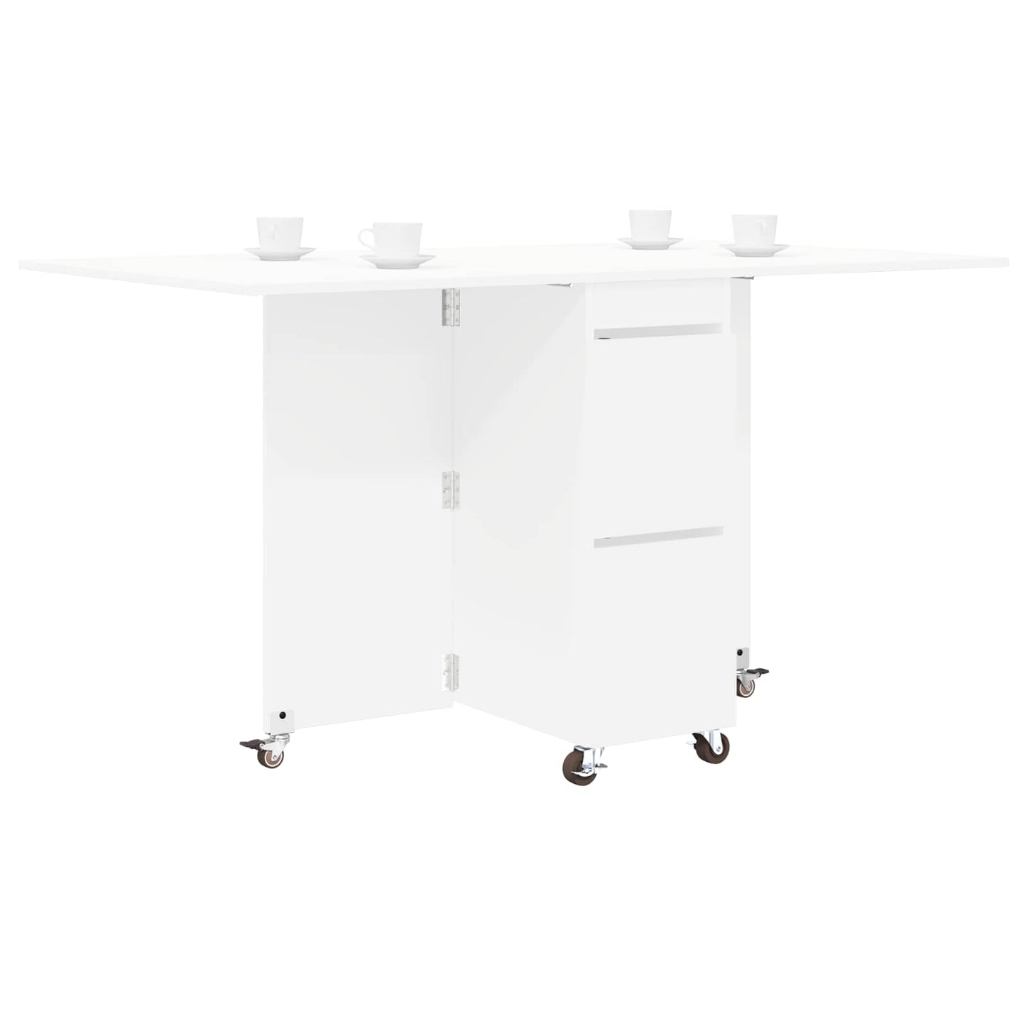 vidaXL Τραπέζι φαγητού 140 x 80 x 77 cm Επεξεργασμένο Ξύλο Λευκό