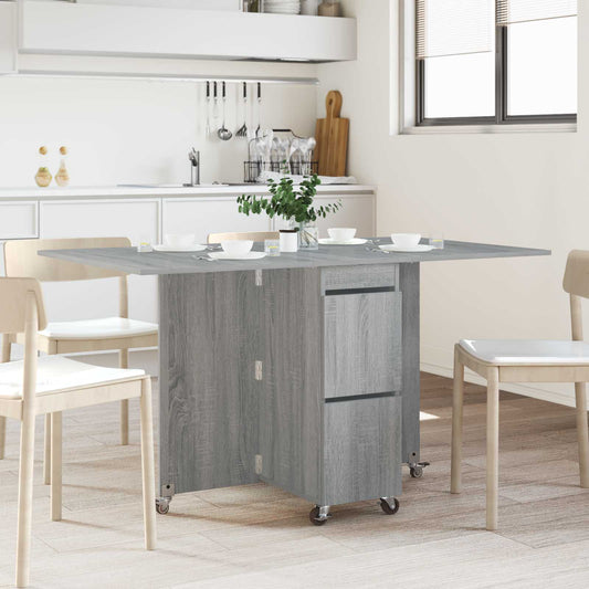 vidaXL Τραπέζι φαγητού 140 x 80 x 77 cm Επεξεργασμένο Ξύλο Γκρι Sonoma