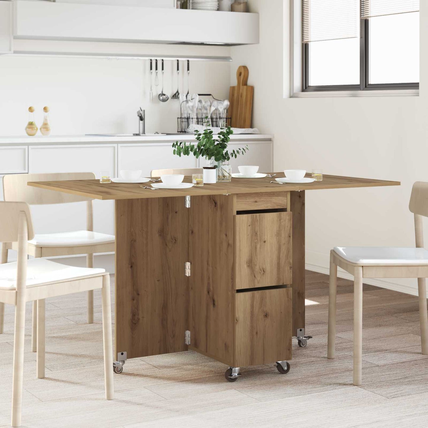 vidaXL Τραπέζι φαγητού 140 x 80 x 77 cm Επεξεργασμένο Ξύλο Ορθογώνιος