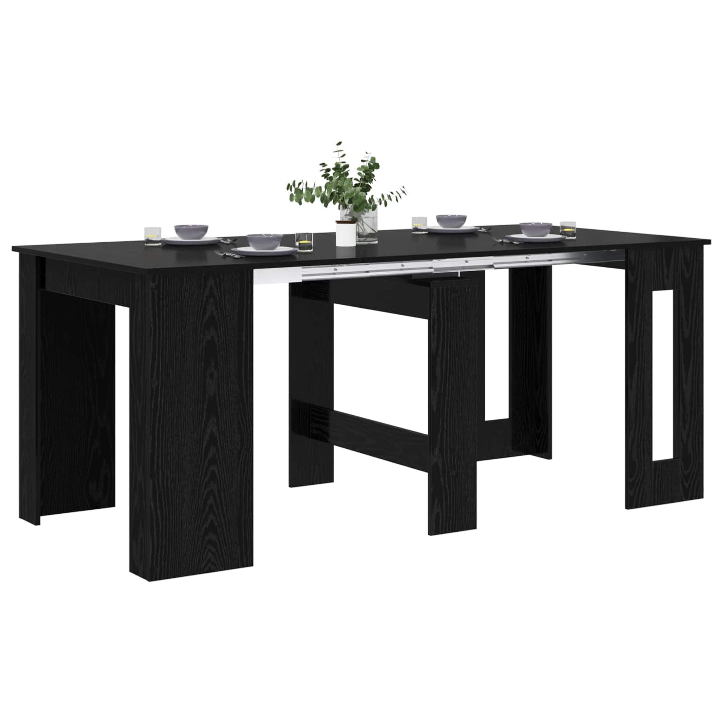 vidaXL Τραπέζι φαγητού 180 x 85 x 75 εκ Επεξεργασμένο Ξύλο Μαύρη Δρυς