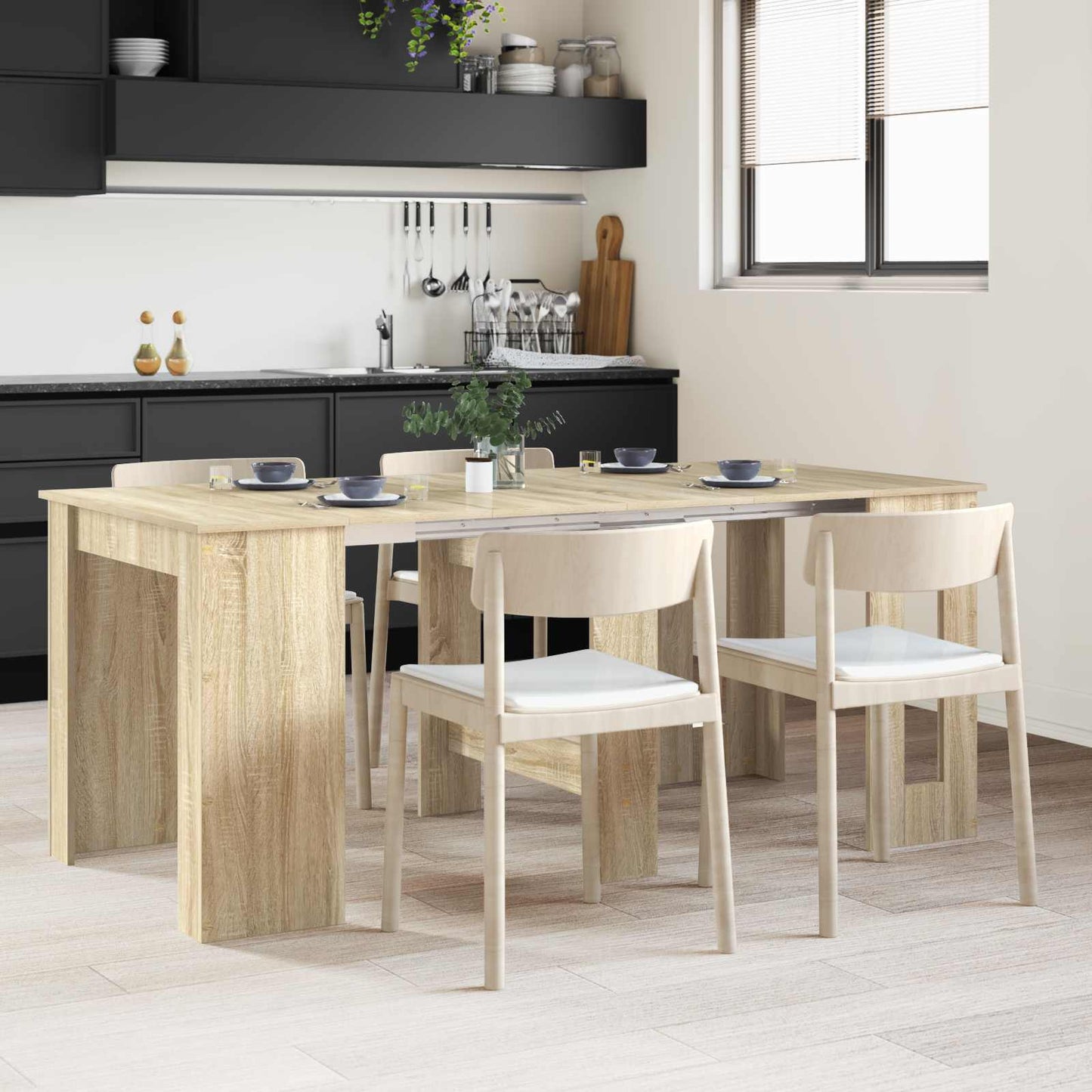 vidaXL Τραπέζι φαγητού 180 x 85 x 75 εκ Επεξεργασμένο Ξύλο Sonoma Δρυς