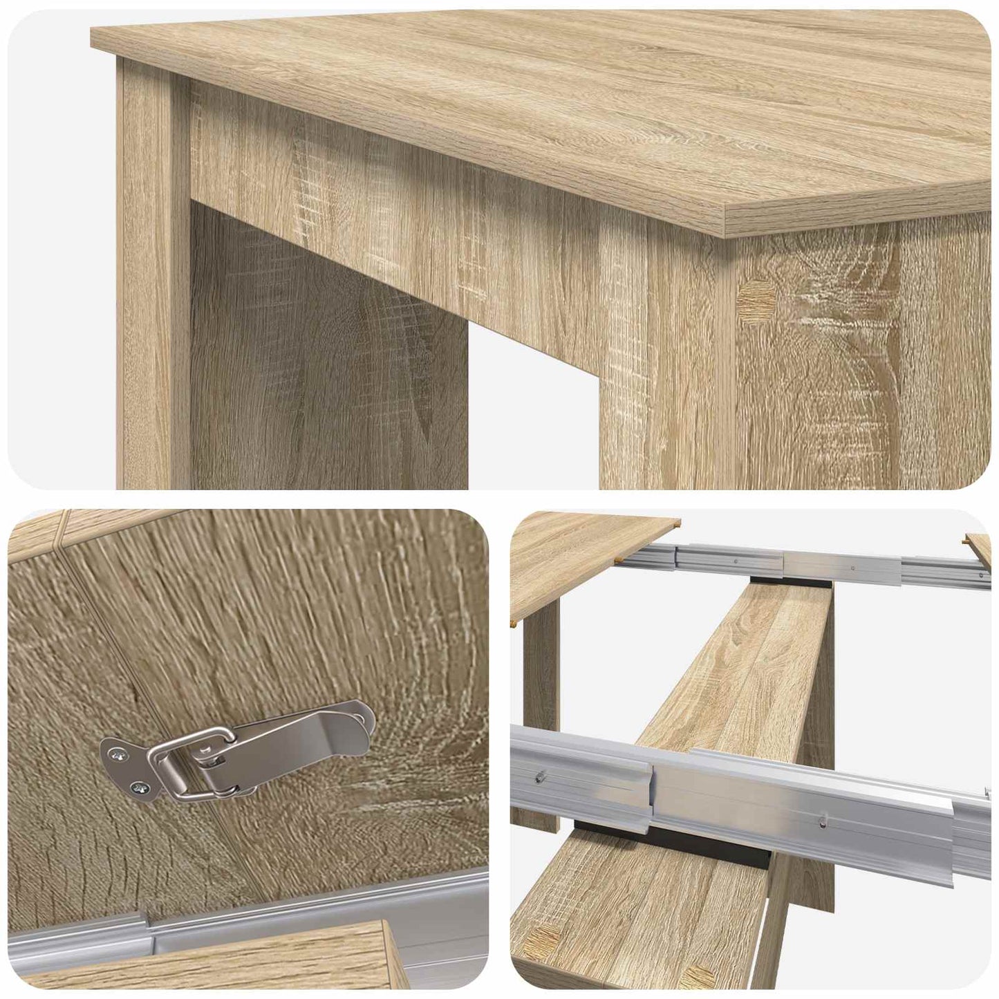 vidaXL Τραπέζι φαγητού 240 x 85 x 75 εκ Επεξεργασμένο Ξύλο Sonoma Δρυς