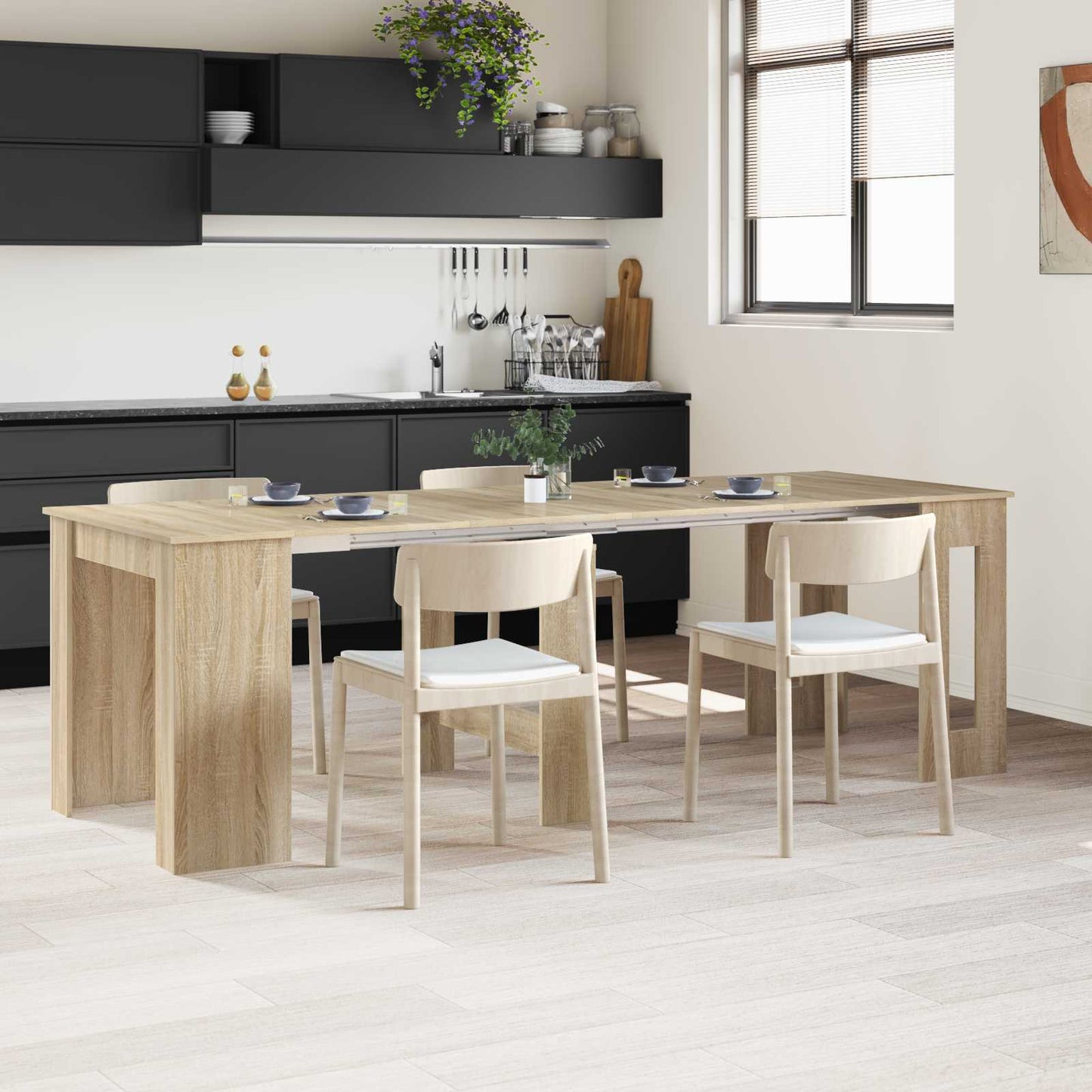 vidaXL Τραπέζι φαγητού 240 x 85 x 75 εκ Επεξεργασμένο Ξύλο Sonoma Δρυς
