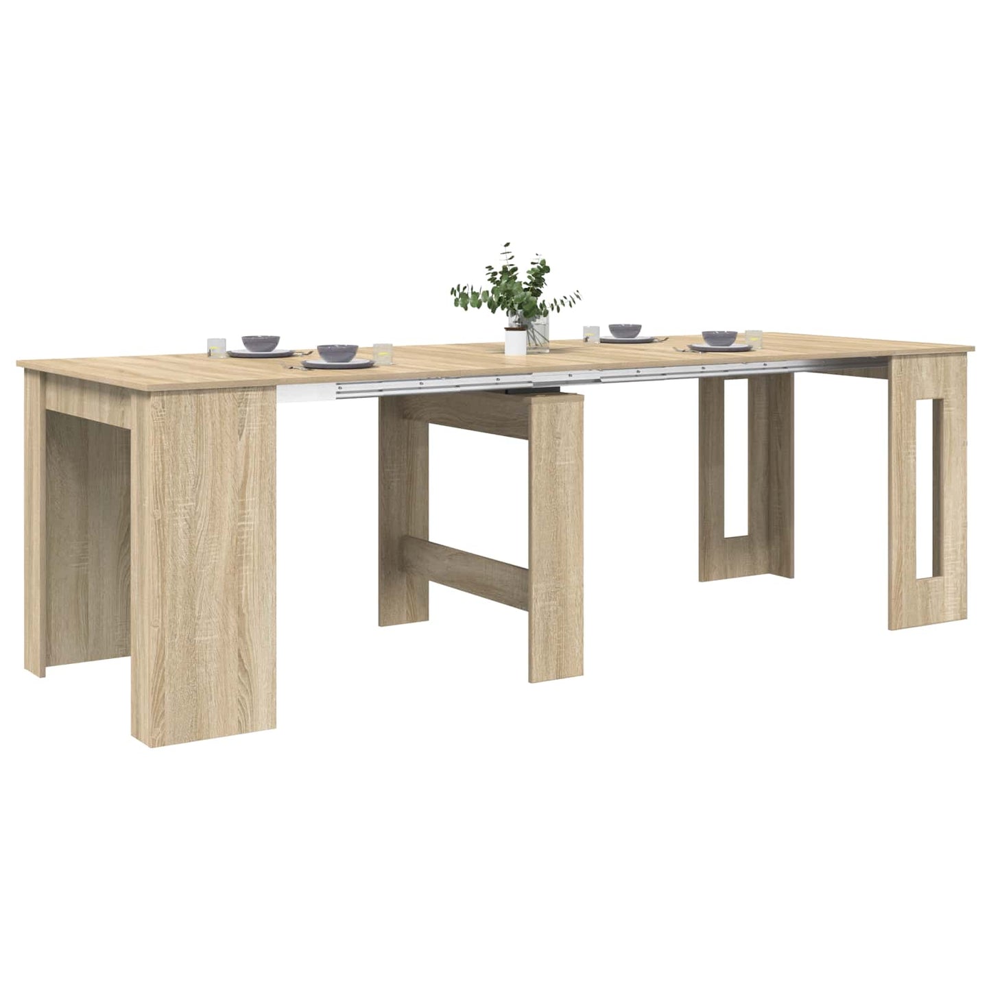 vidaXL Τραπέζι φαγητού 240 x 85 x 75 εκ Επεξεργασμένο Ξύλο Sonoma Δρυς
