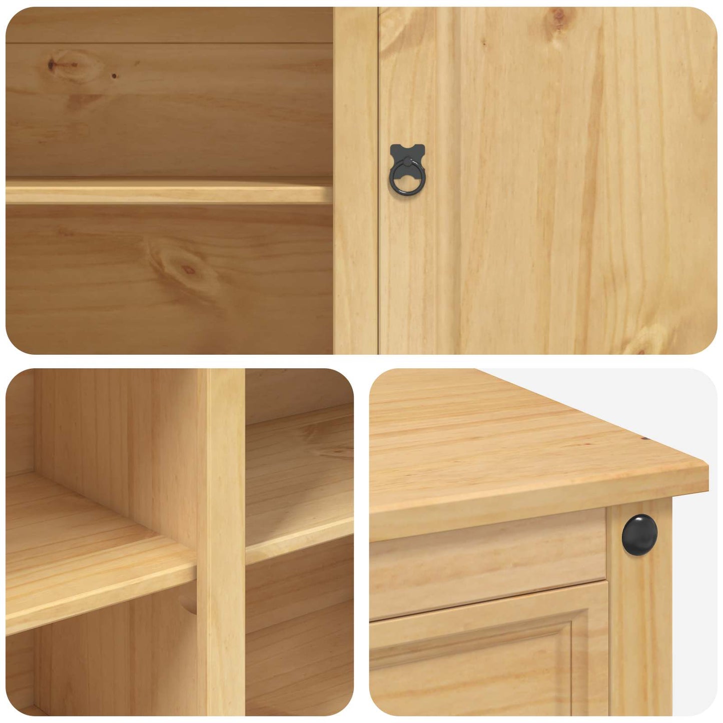 vidaXL Καρότσι Κουζίνας 2 pcs Κερί Μέλι 112 x 70 x 91,5 εκ Μασίφ Πεύκο