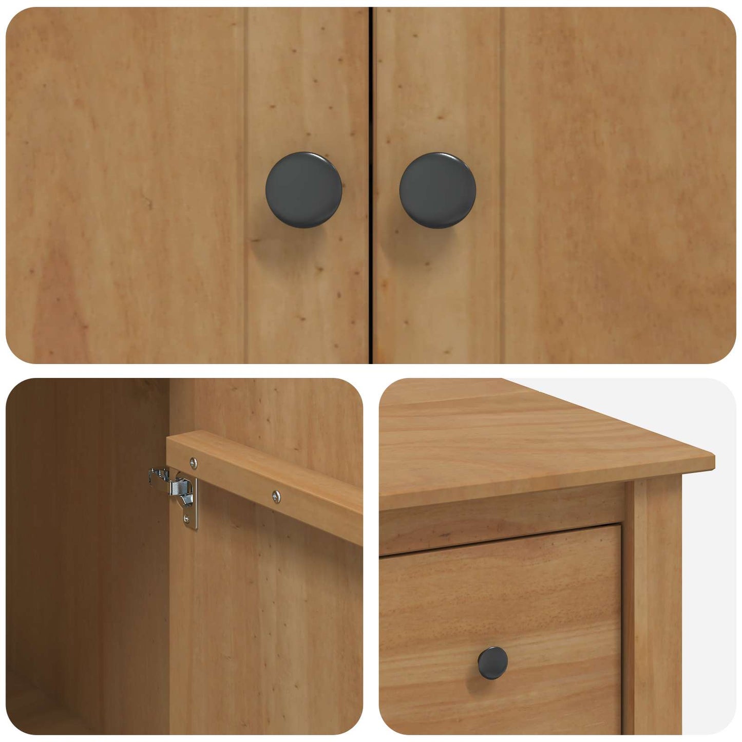 vidaXL Καρότσι Κουζίνας PANAMA 2 pcs Κερί Μέλι 112 x 77 x 90 εκ