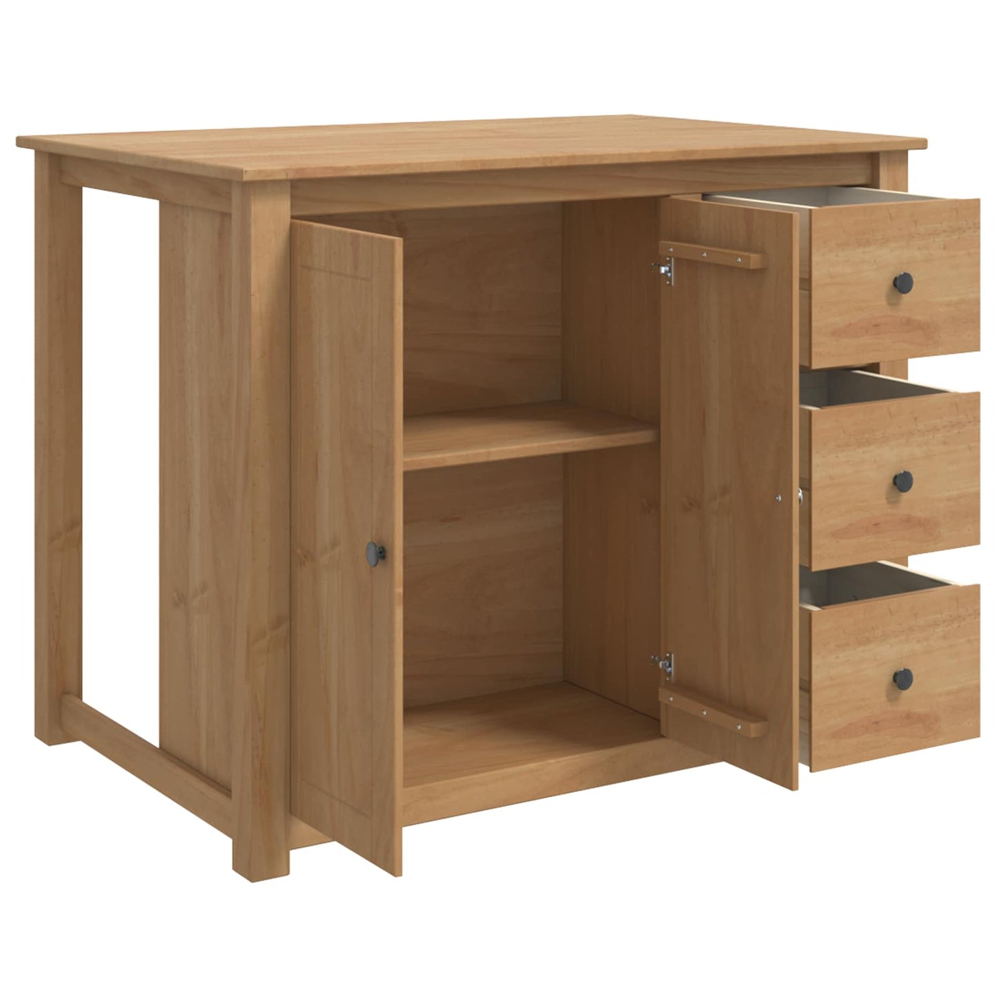 vidaXL Καρότσι Κουζίνας PANAMA 2 pcs Κερί Μέλι 112 x 77 x 90 εκ