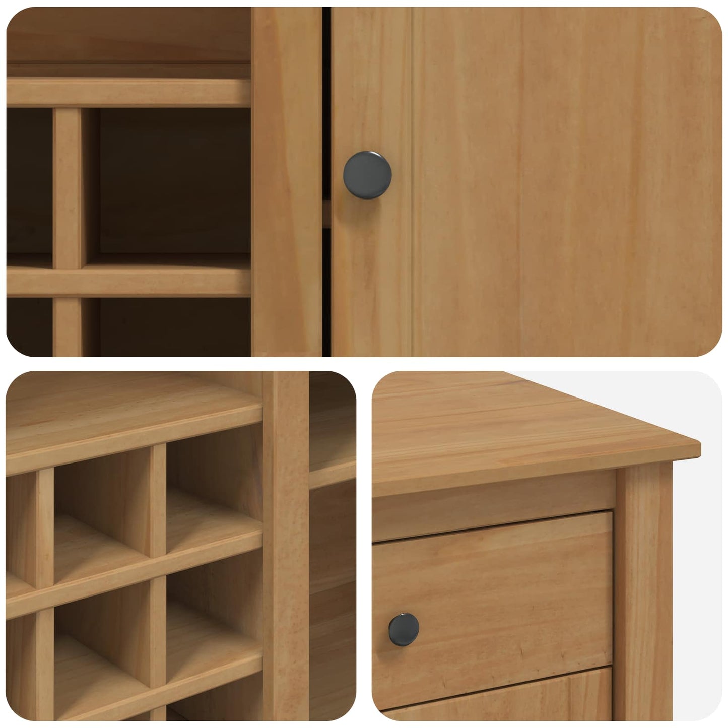 vidaXL Καρότσι Κουζίνας PANAMA 2 pcs Κερί Μέλι 112 x 77 x 90 εκ