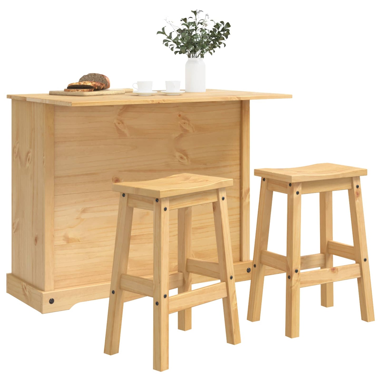 vidaXL Αποθηκευτικός Χώρος Κουζίνας 2 pcs Κερί Μέλι Μασίφ Πεύκο