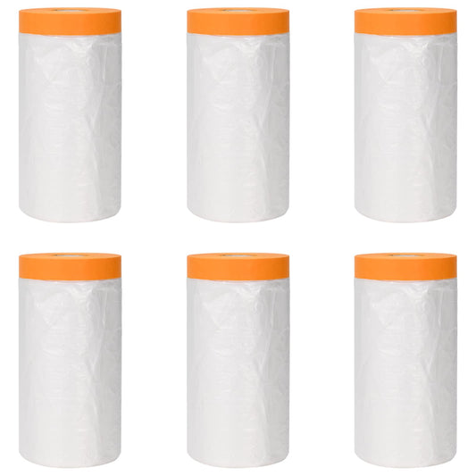 vidaXL Φύλλο σκόνης με κολλητική ταινία 6 pcs Διαφανές 110 x 3300 εκ.