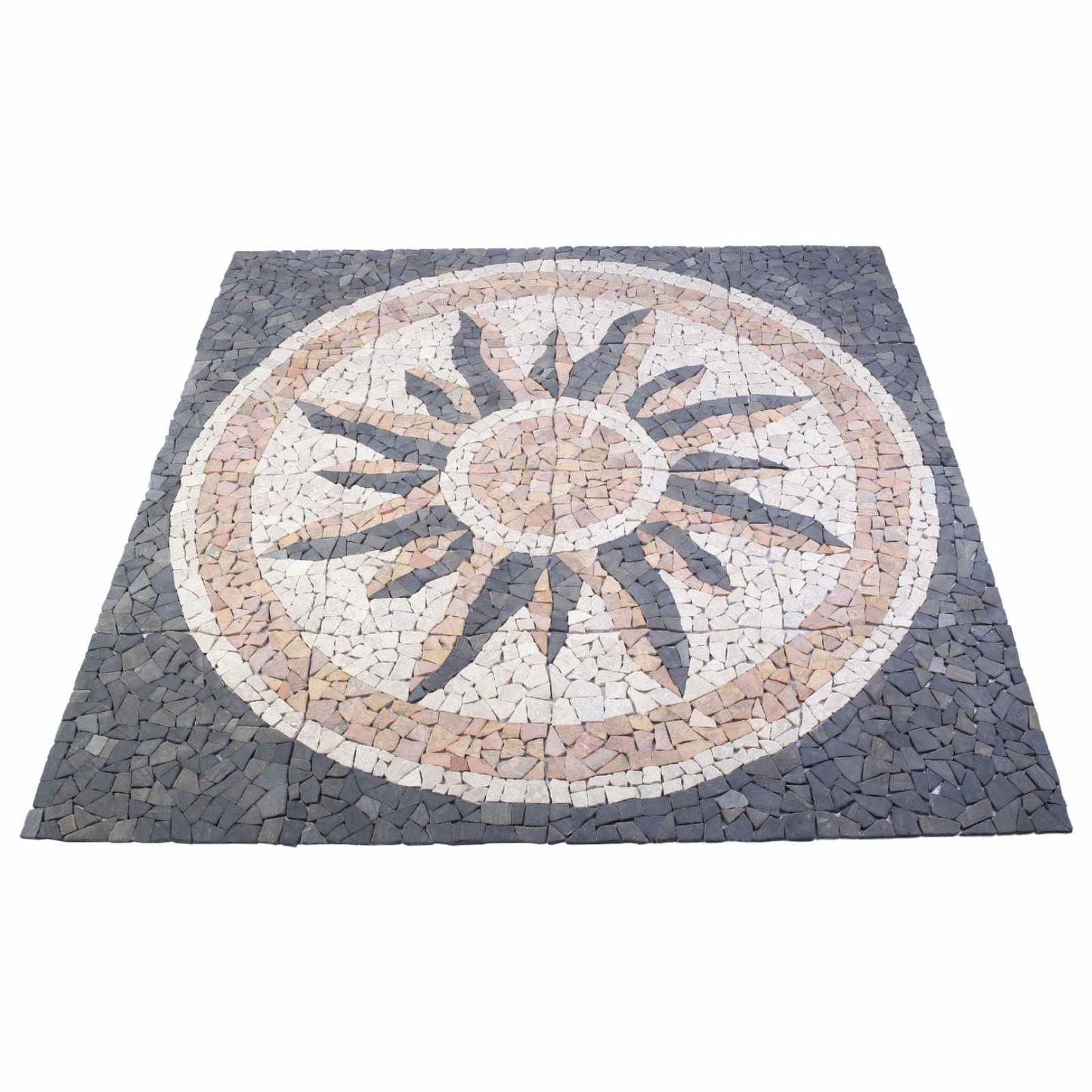 vidaXL Μωσαϊκά Πλακάκια Ήλιος Πολύχρωμο 120 x 120 cm Μάρμαρο