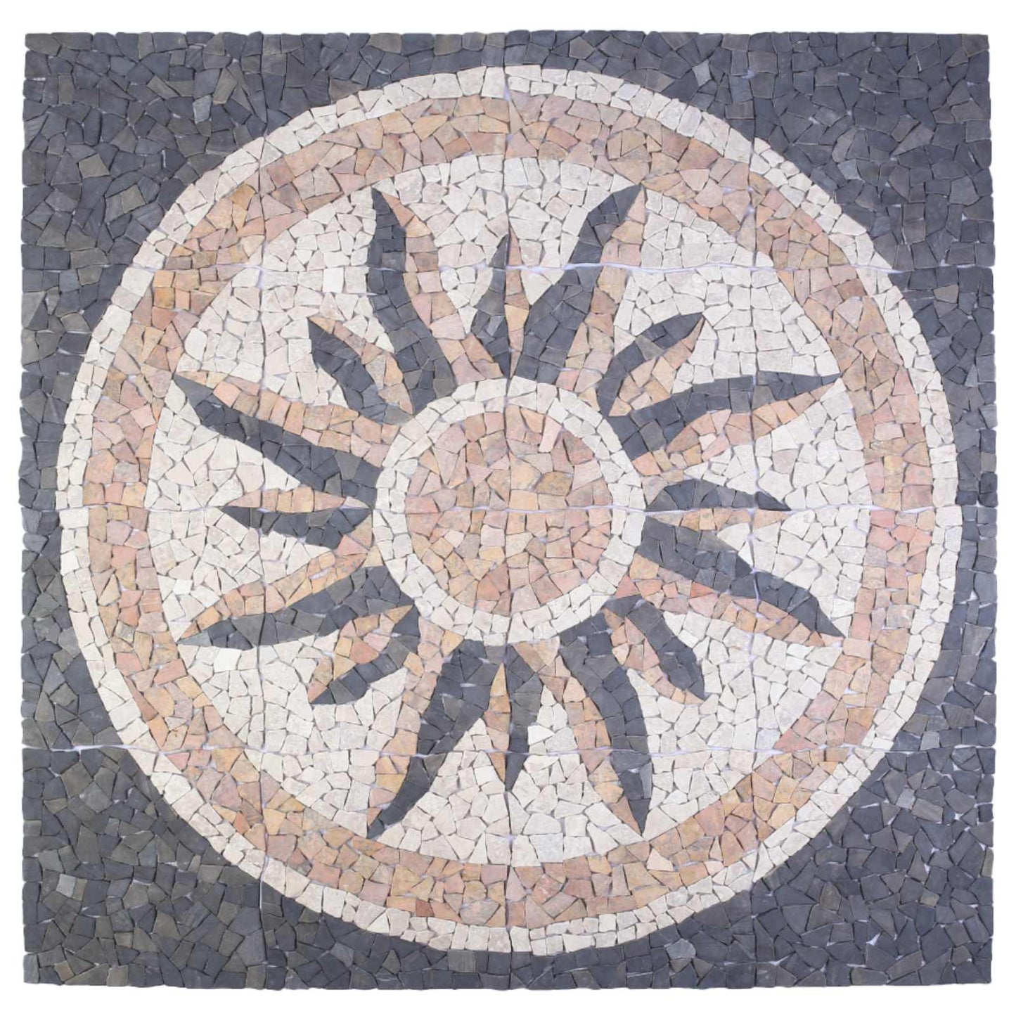 vidaXL Μωσαϊκά Πλακάκια Ήλιος Πολύχρωμο 120 x 120 cm Μάρμαρο
